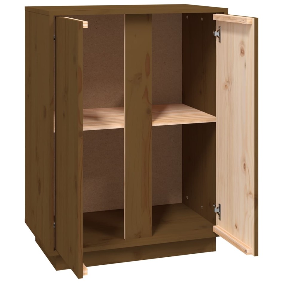 Aparador de madera maciza de pino marrón miel 60x35x80