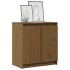 Armario auxiliar madera maciza de pino marrón miel 60x36x65