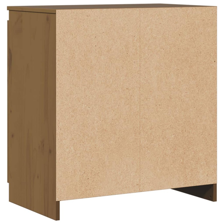 Armario auxiliar madera maciza de pino marrón miel 60x36x65