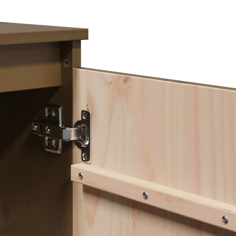 Armario auxiliar madera maciza de pino marrón miel 60x36x65