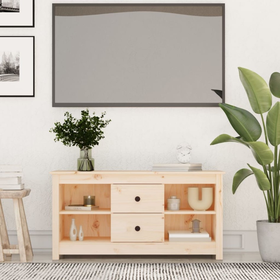 Mueble de TV de madera maciza de pino 103x36,5x52