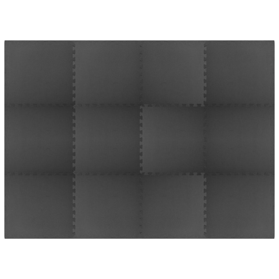 Alfombrillas de goma EVA negras 12 uds 4,32
