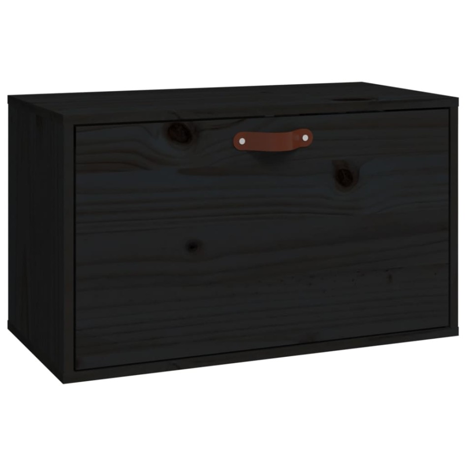 Armario de pared de madera maciza de pino negro 60x30x35