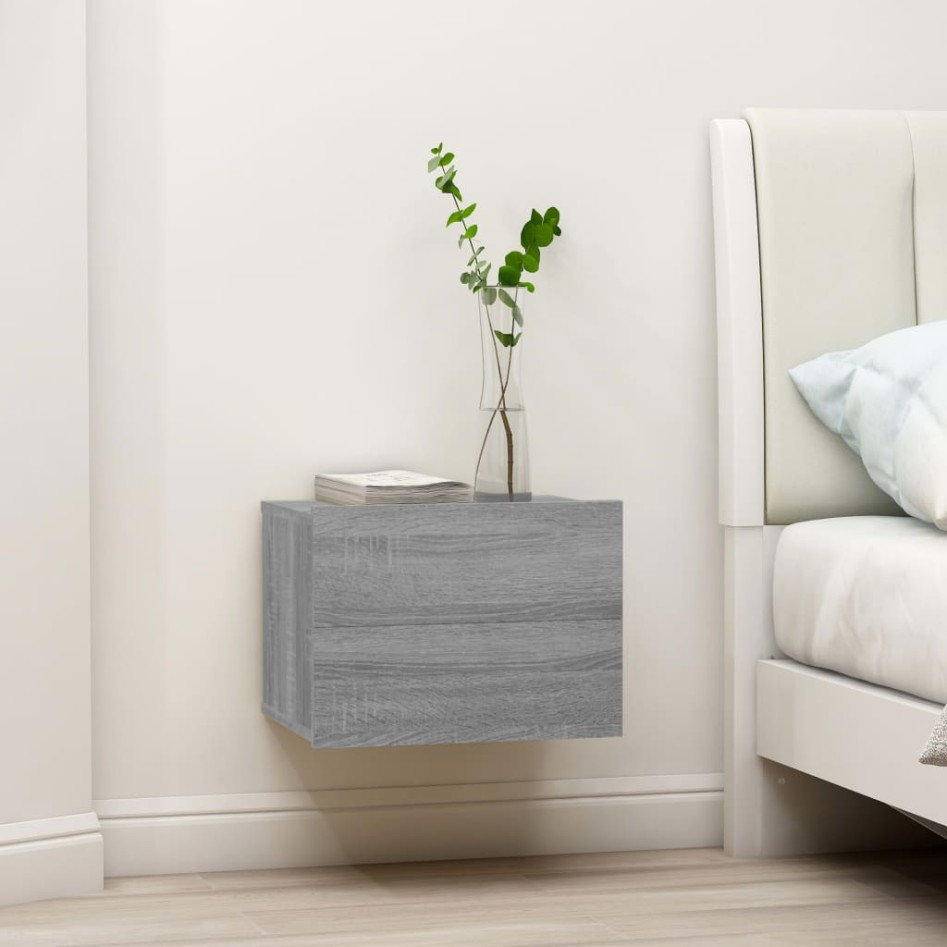 Mesitas de noche 2 uds contrachapada gris Sonoma 40x30x30