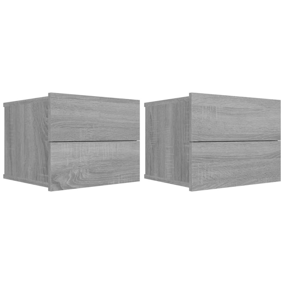 Mesitas de noche 2 uds contrachapada gris Sonoma 40x30x30