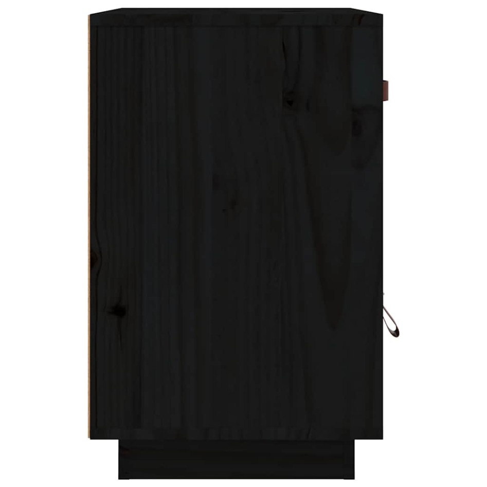 Mesitas de noche 2 uds madera maciza de pino negro 40x34x55
