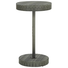Mesa de jardín de ratán sintético gris 60,5x106