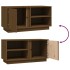 Mueble de TV madera maciza de pino marrón miel 80x35x40,5