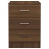 Mesita de noche madera contrachapada marrón roble 38x35x56