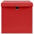 Cajas de almacenaje con tapas 10 uds tela rojo 32x32x32