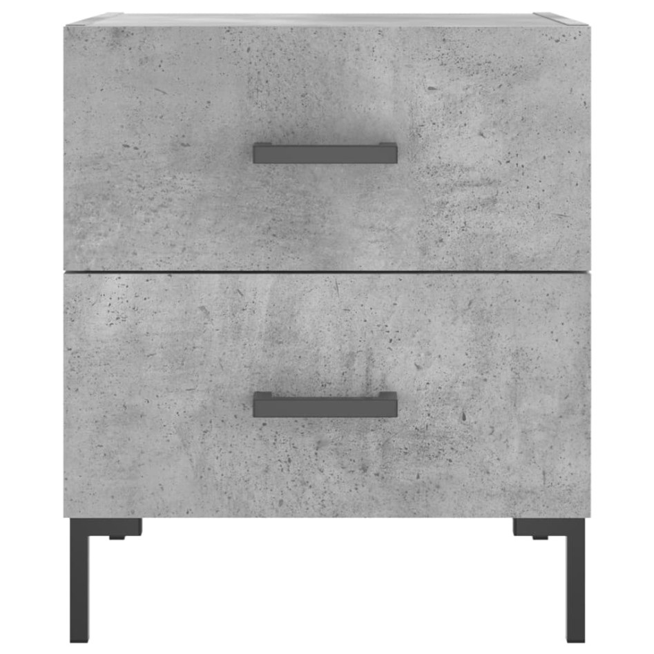 Mesita noche 2 uds madera ingeniería gris hormigón