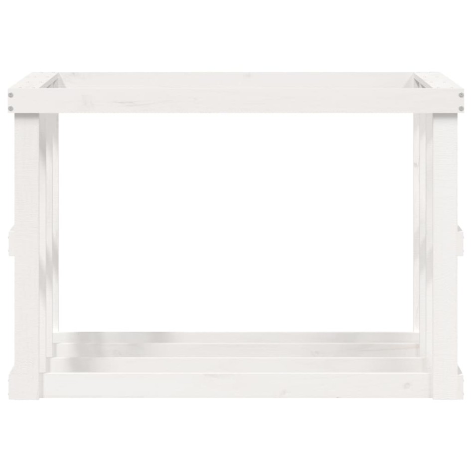 Soporte para leña de exterior madera pino blanco 108x52x74