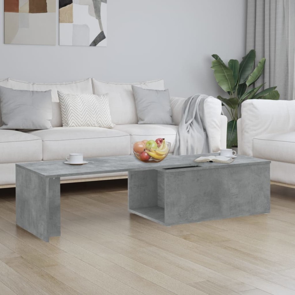 Mesa de centro madera contrachapada gris hormigón 150x50x35
