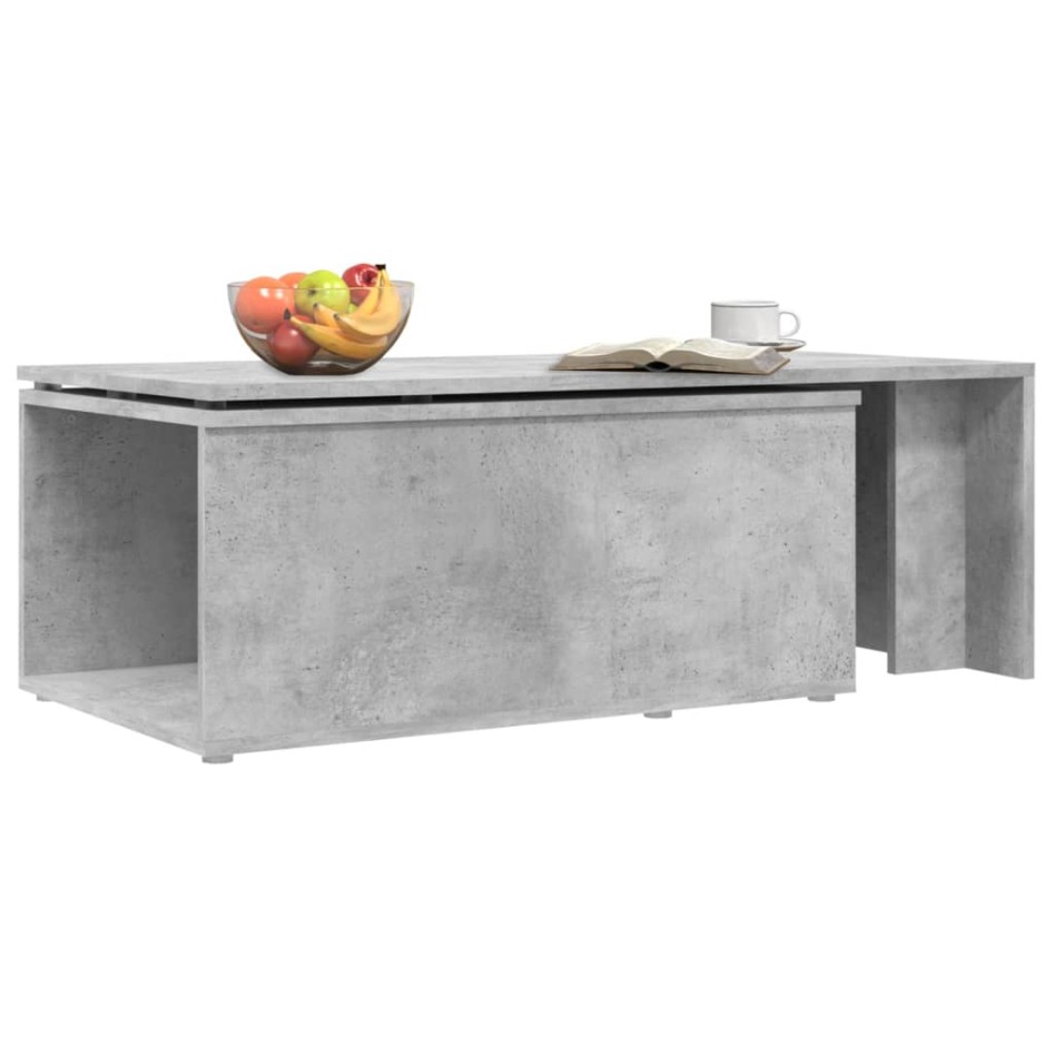 Mesa de centro madera contrachapada gris hormigón 150x50x35