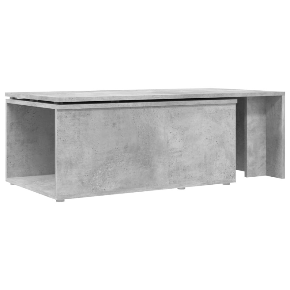 Mesa de centro madera contrachapada gris hormigón 150x50x35