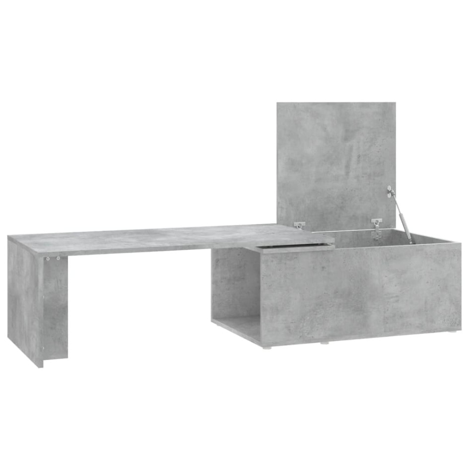 Mesa de centro madera contrachapada gris hormigón 150x50x35