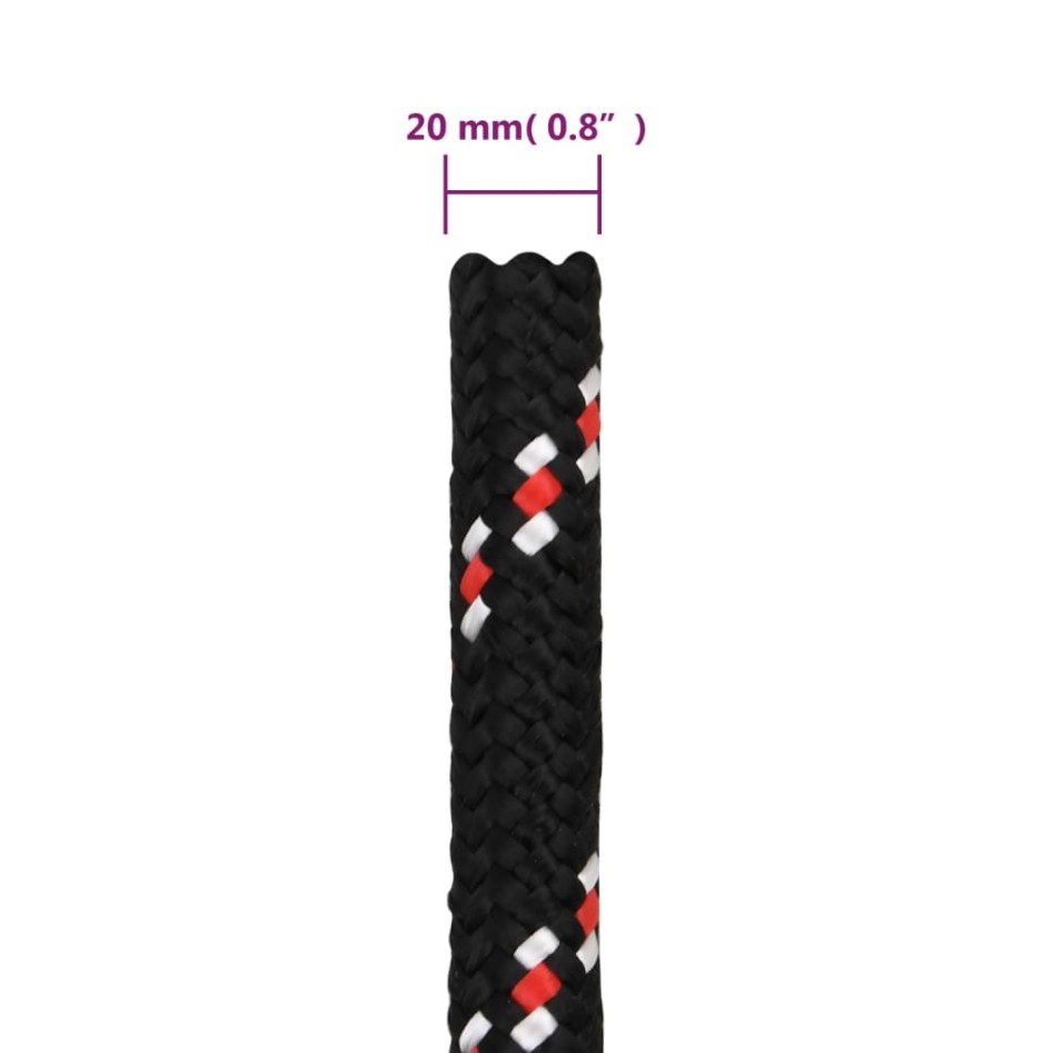 Cuerda de barco polipropileno negra 20 mm 50