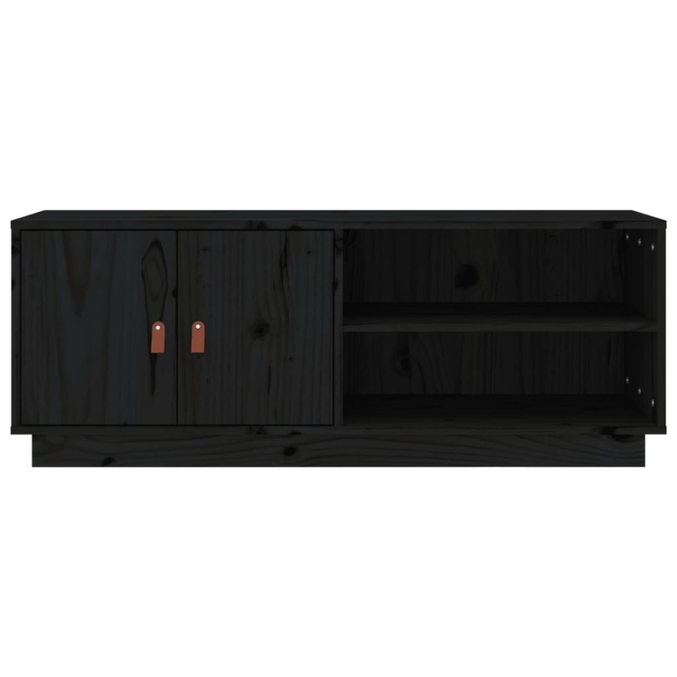 Mueble de TV de madera maciza de pino negro 105x34x40
