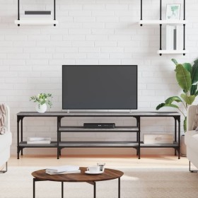 Mueble TV hierro y madera contrachapada gris Sonoma