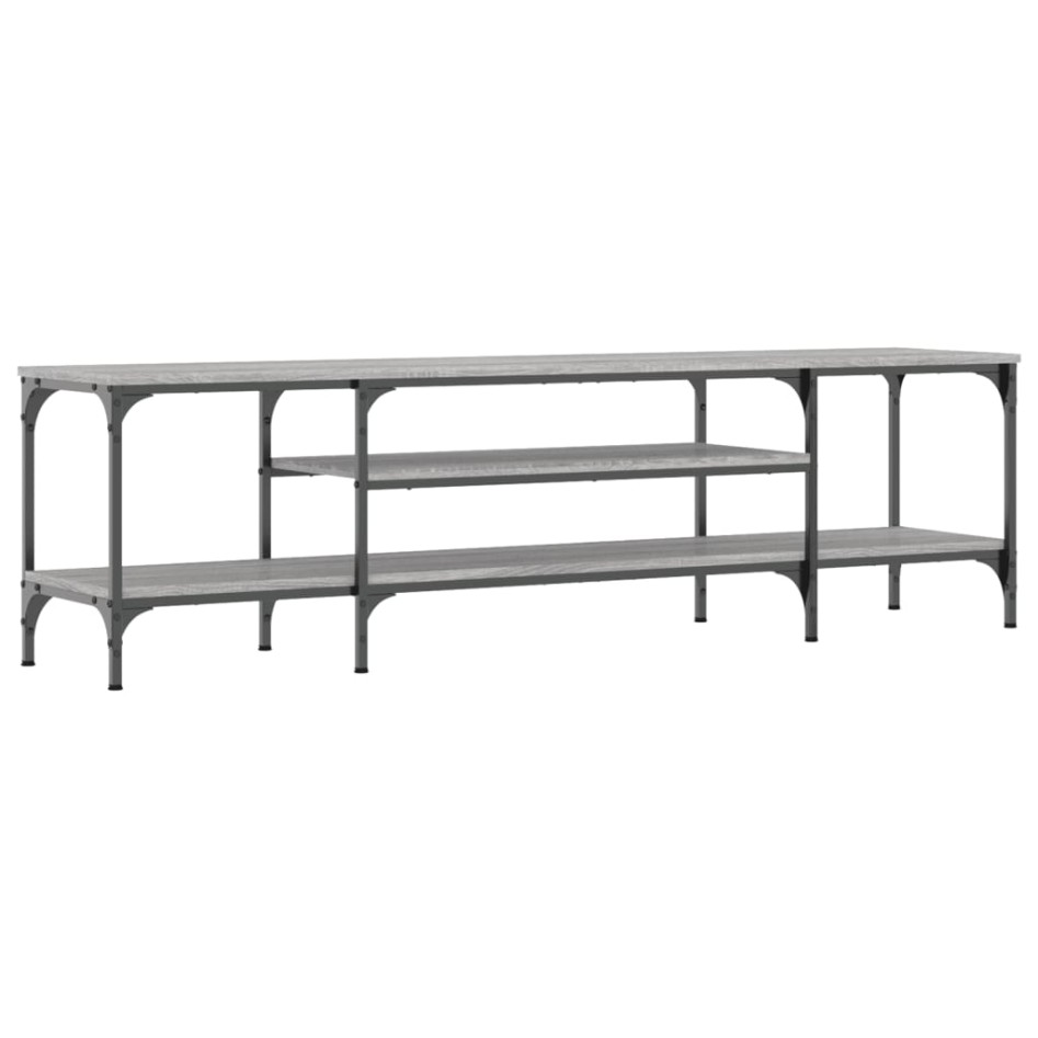 Mueble TV hierro y madera contrachapada gris Sonoma