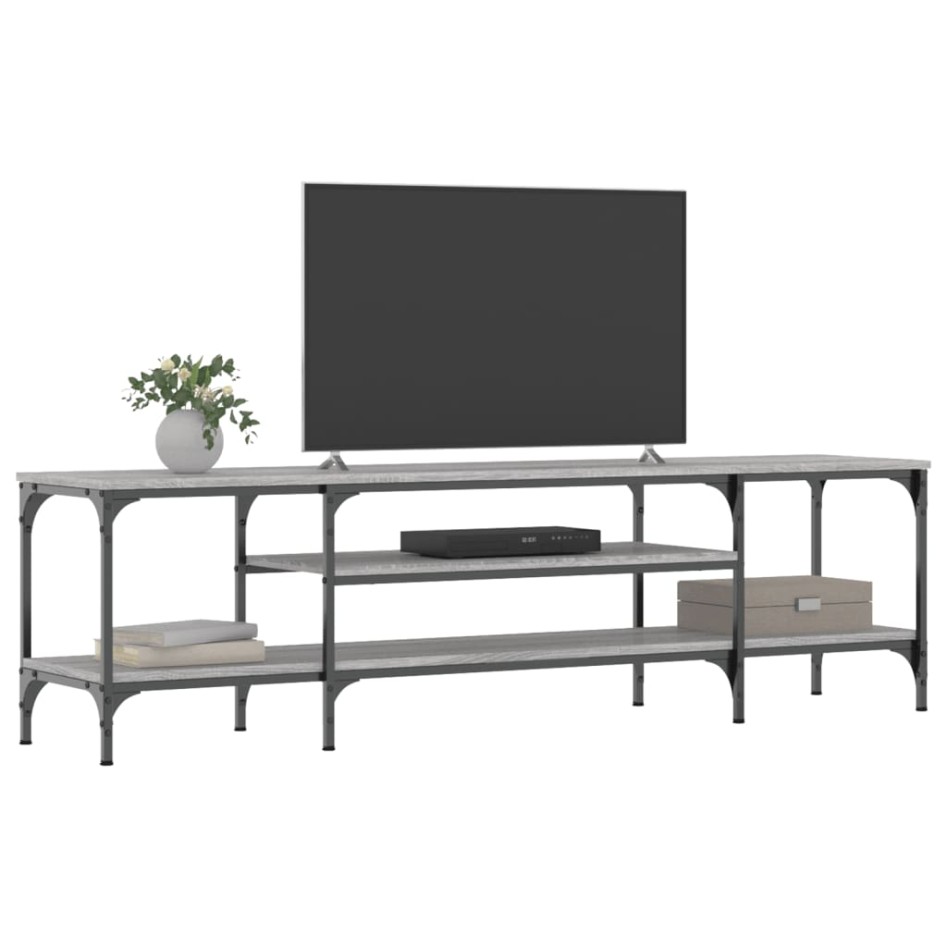 Mueble TV hierro y madera contrachapada gris Sonoma