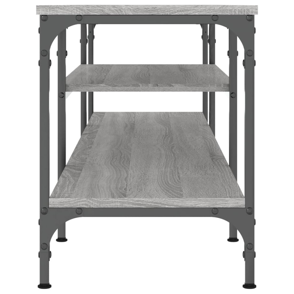 Mueble TV hierro y madera contrachapada gris Sonoma