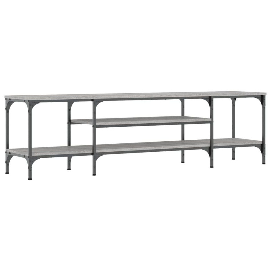 Mueble TV hierro y madera contrachapada gris Sonoma