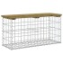 Banco jardín diseño gavión madera pino impregnada 83x31,5x42