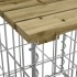 Banco jardín diseño gavión madera pino impregnada 83x31,5x42