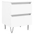 Mesita de noche madera contrachapada blanco 40x35x50