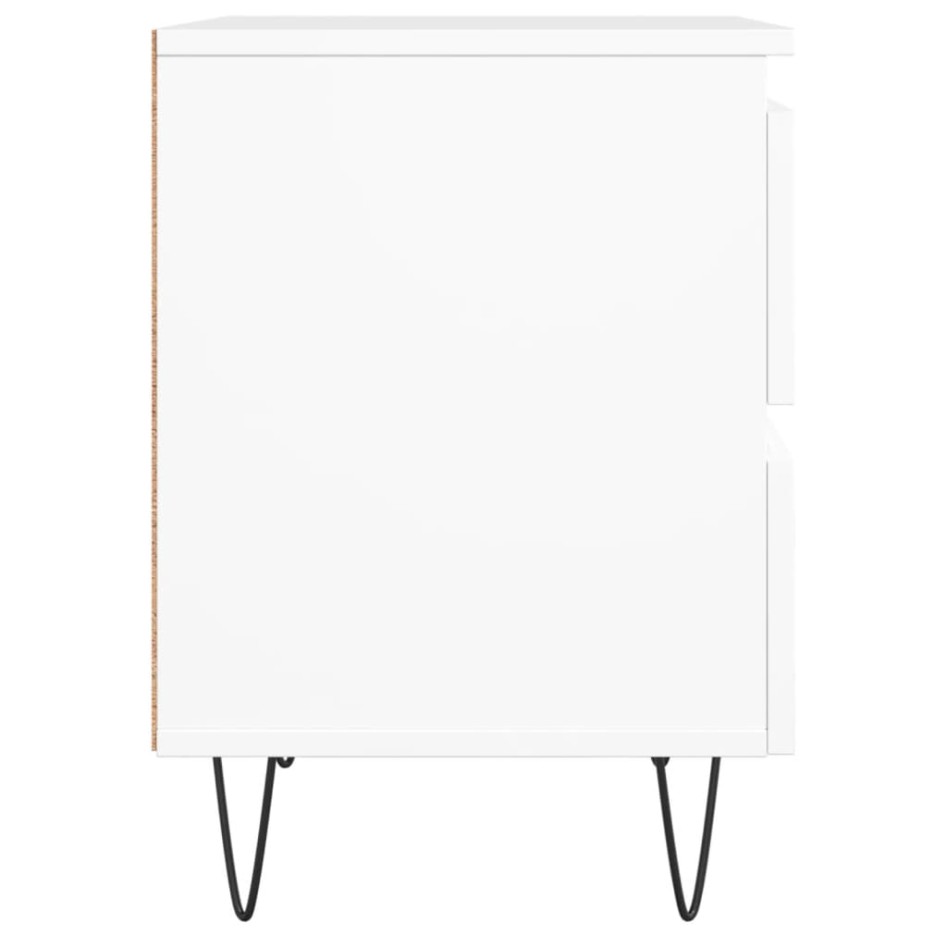 Mesita de noche madera contrachapada blanco 40x35x50