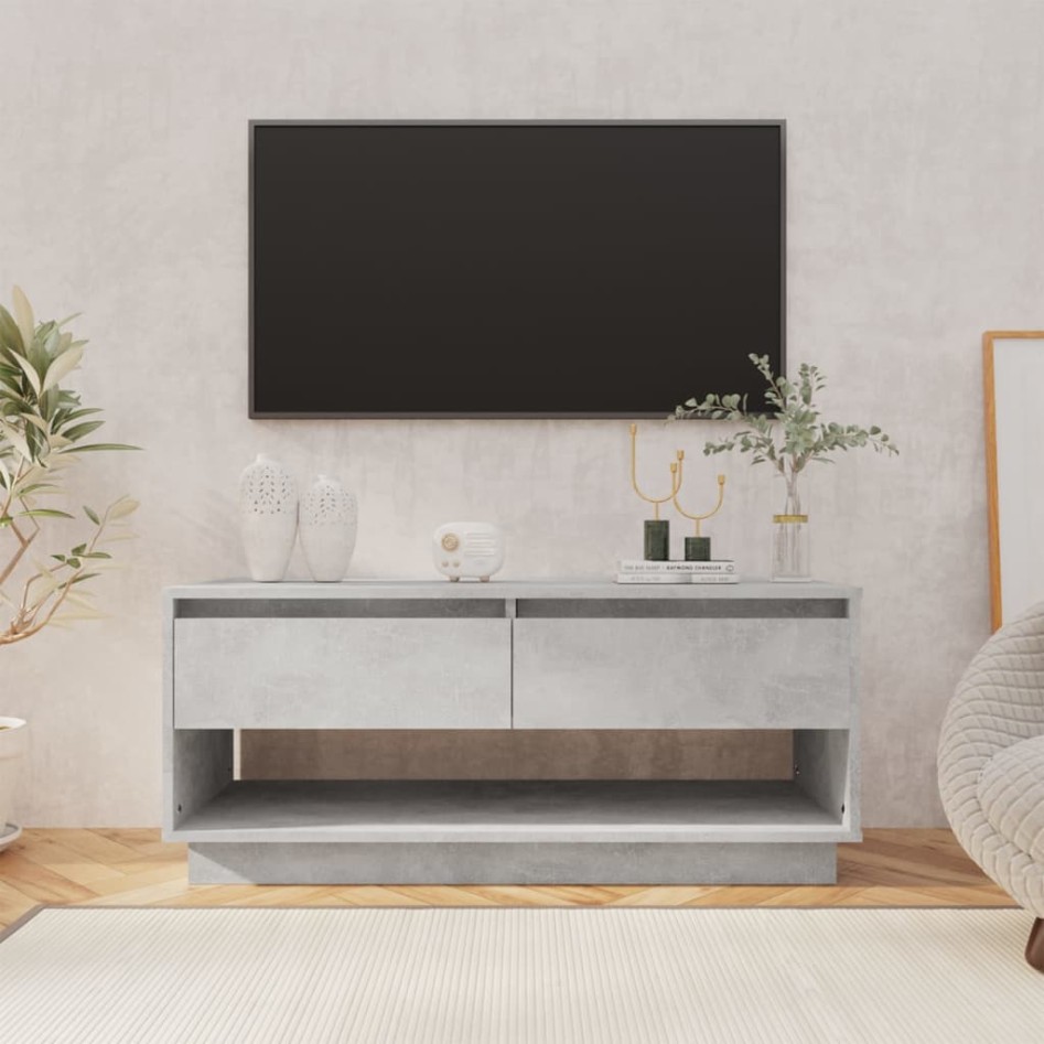 Mueble para TV madera contrachapada gris hormigón 102x41x44