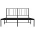 Estructura cama sin colchón con cabecero metal negro 140x200