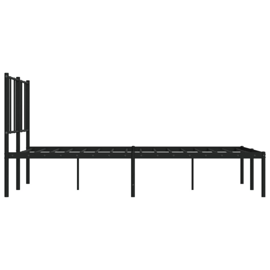 Estructura cama sin colchón con cabecero metal negro 140x200
