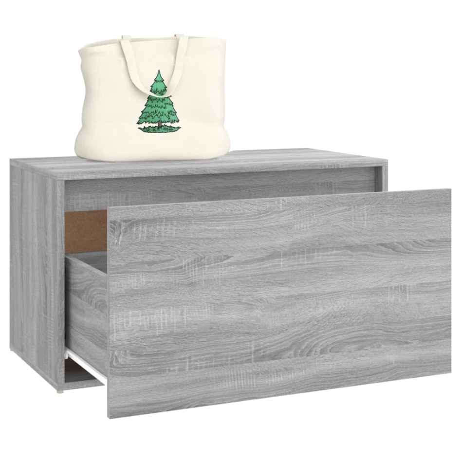 Banco pasillo madera contrachapada gris Sonoma 80x40x45