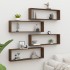 Estante cúbico de pared 4 uds madera roble marrón
