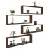 Estante cúbico de pared 4 uds madera roble marrón