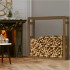 Estante para leña madera maciza pino marrón miel 100x25x100