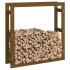 Estante para leña madera maciza pino marrón miel 100x25x100