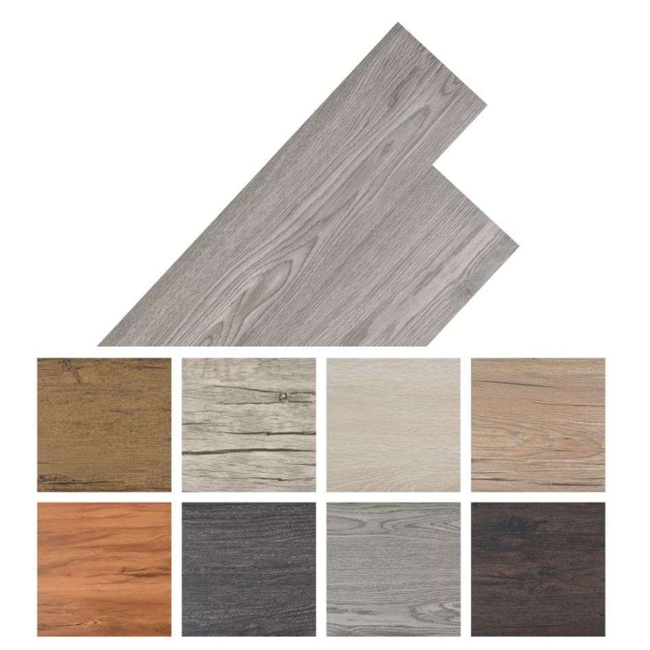 Lamas para suelo autoadhesivas PVC gris oscuro 5,21 m² 2