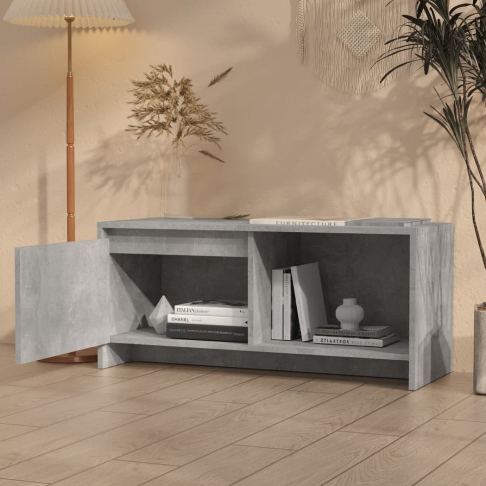 Mueble para TV madera contrachapada gris hormigón 90x35x40