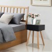 Mesitas de noche 2 uds. madera maciza de pino 40x30x61 cm negro