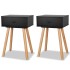 Mesitas de noche 2 uds. madera maciza de pino 40x30x61 cm