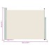 Toldo lateral retráctil de jardín color crema 140x500