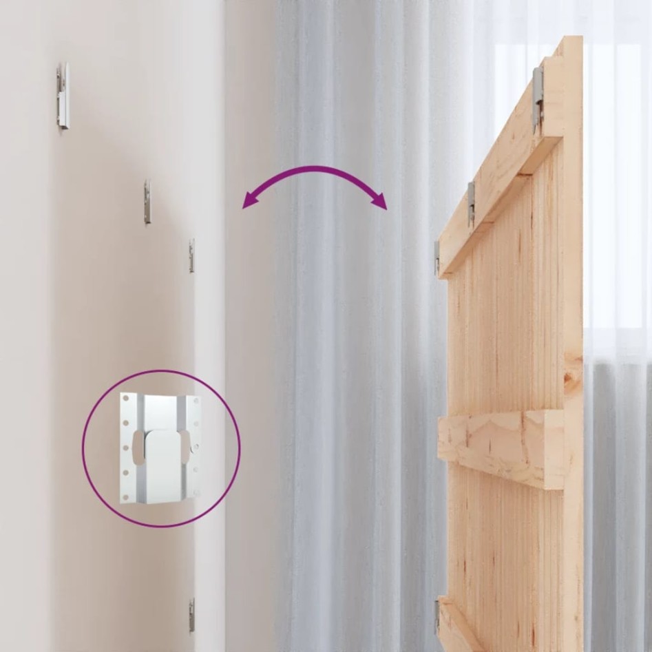 Cabecero de cama de pared madera maciza de pino 127,5x3x60