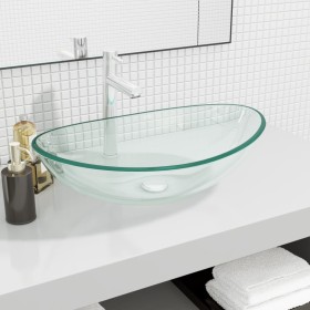 Lavabo de vidrio templado transparente 54,5x35x15,5