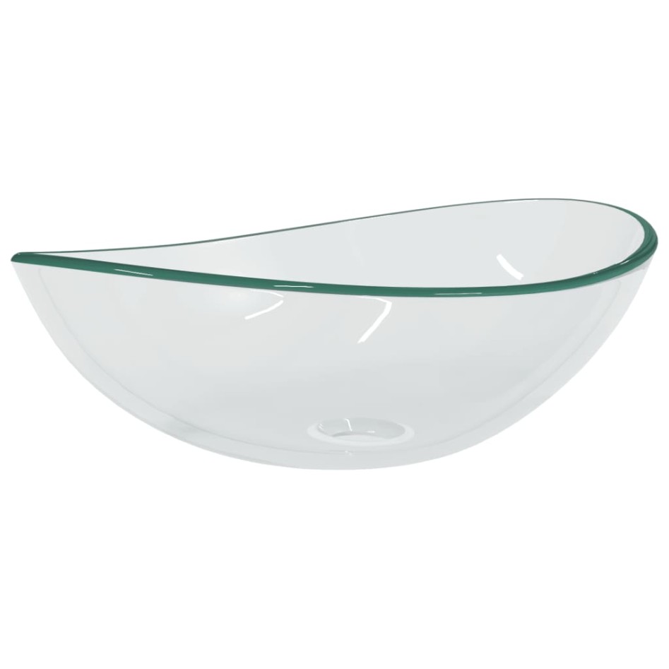 Lavabo de vidrio templado transparente 54,5x35x15,5