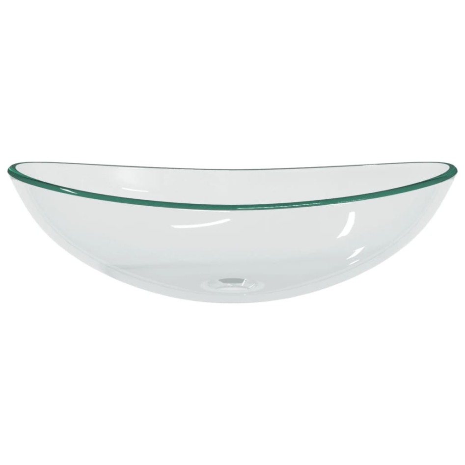 Lavabo de vidrio templado transparente 54,5x35x15,5