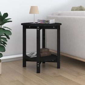 Mesa de centro de madera maciza de pino negro Ø55x60