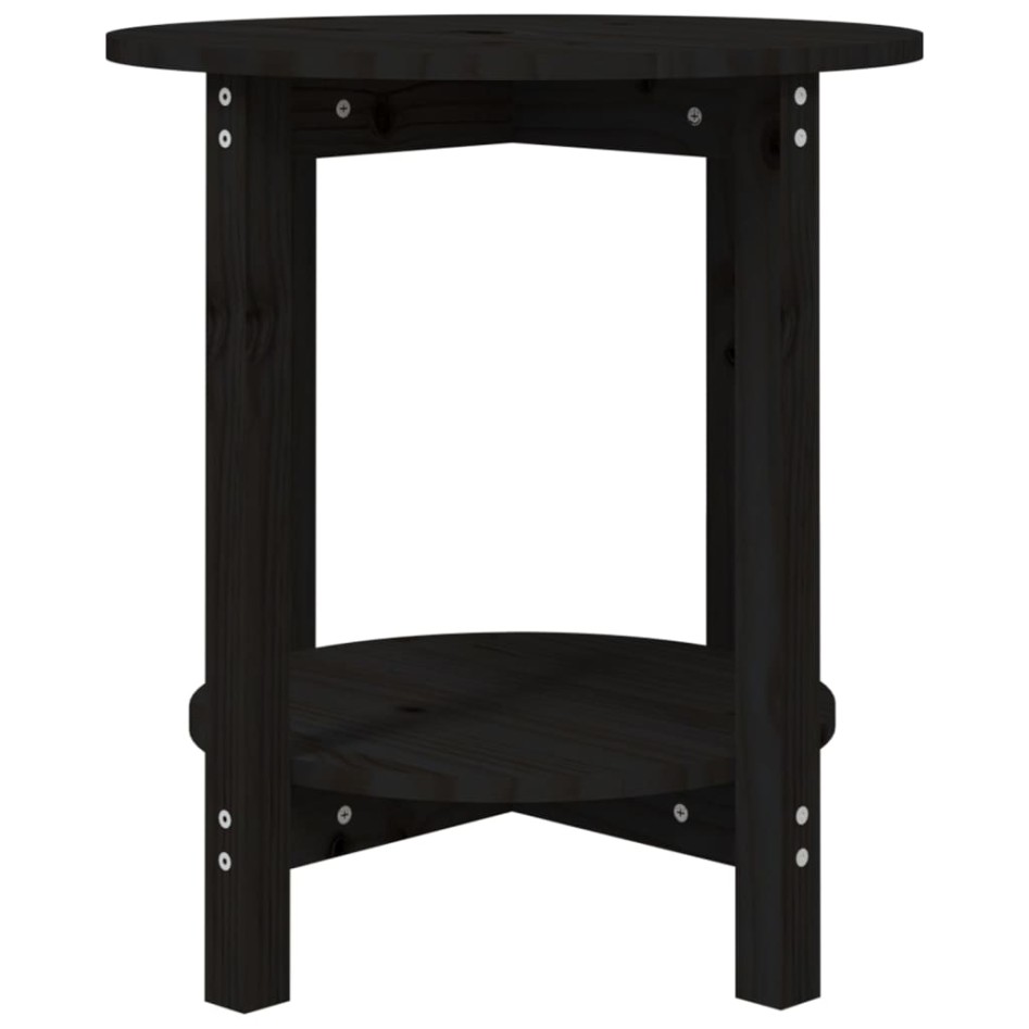 Mesa de centro de madera maciza de pino negro Ø55x60